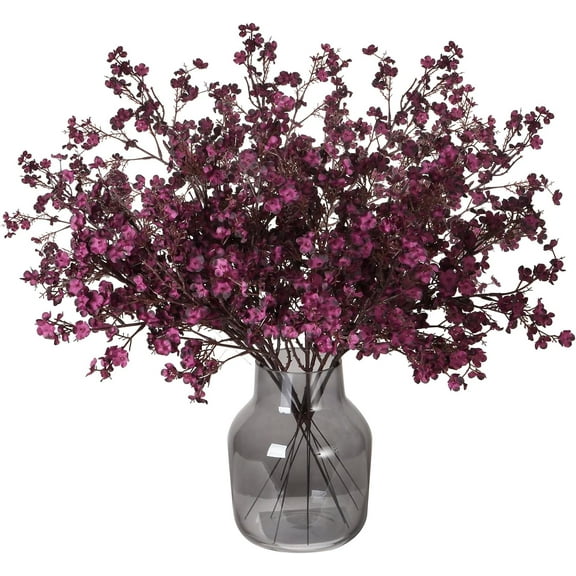 Babys Breath Artificial Flowers Bulk Real Touch Flowers Fake silk Flowers Bulk for Home Decoration Kitchen Fall Indoor Bouquet Floral Table Arrangement Centerpieces Festival Decor(purplish red)