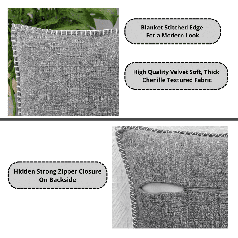 Sanmetex Decorative Lumbar Pillow Covers 12x24 Inches, Embroidery Soft Rectangluar Pillow Cover with Lets's Cuddle Saying for Bed, Bedroom, Grey..
