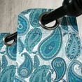 thumbnail image 3 of Ambesonne East Grommet Curtain, Antique Paisley Ethnic, 50" x 96", Pale Blue Teal and Aqua, 3 of 6