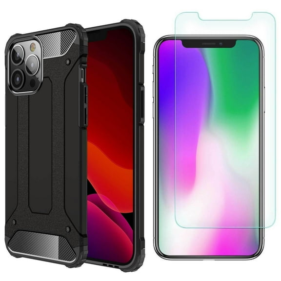 Case   Tempered Glass Screen Protector For iPhone 14 Pro Max - SuperGuardZ Heavy-Duty Shockproof Protective Guard Shield Cover Armor