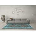 thumbnail image 3 of Ahgly Company Indoor Square Persian Light Blue Traditional Area Rugs, 7' Square, 3 of 4