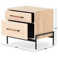 thumbnail image 3 of Safvaieh Couture Chandri Scandinavian Wood and Metal Nightstand, Oak/Black, 3 of 14