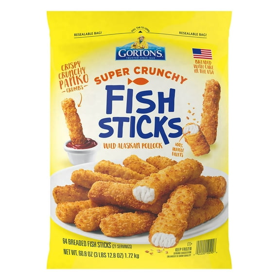 Gorton’s Super Crunchy Fish Sticks, Frozen, 64 ct.
