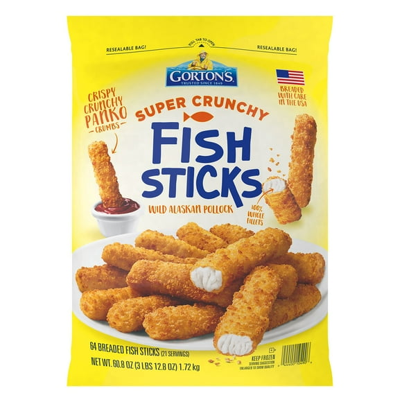 Gorton’s Super Crunchy Fish Sticks, Frozen, 64 ct.