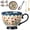 Red-C, variant on 17.6oz Bohemian Ceramic Coffee Cup with Spoon Lid Set, Large Hand Painted Polish Style Vintage Floral Mugs, Microwave Dishwasher Safe Talavera Boho Dishes, Gift for Women Mom Home Decor