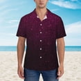 thumbnail image 4 of Lsque Dark Purple Glitter pattern Hawaiian Shirt for Men, Unisex Summer Beach Casual Short Sleeve Button Down Shirts-3X-Large, 4 of 9