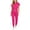 Pink, variant on Hvogkswy Scrubs for Women Set Crew Neck Short Sleeve Top Elastic Drawstring Waist Tapered Pants Nurse Uniform Scrub Sets