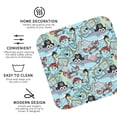 thumbnail image 3 of Honeii Cartoon Pirate print Leather Coaster Set of 4, ideal for safeguarding your furniture from drinks spills and effortless cleanup-Square, 3 of 6
