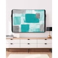 thumbnail image 3 of Outdoor TV Cover 40 to 43 Inch Weatherproof, Abstract Vintage Waterproof TV Screen Protector for Outside Decor with Zipper and Pocket 40"L x 25"H , Art Oil Painting Texture Turquoise, 3 of 7