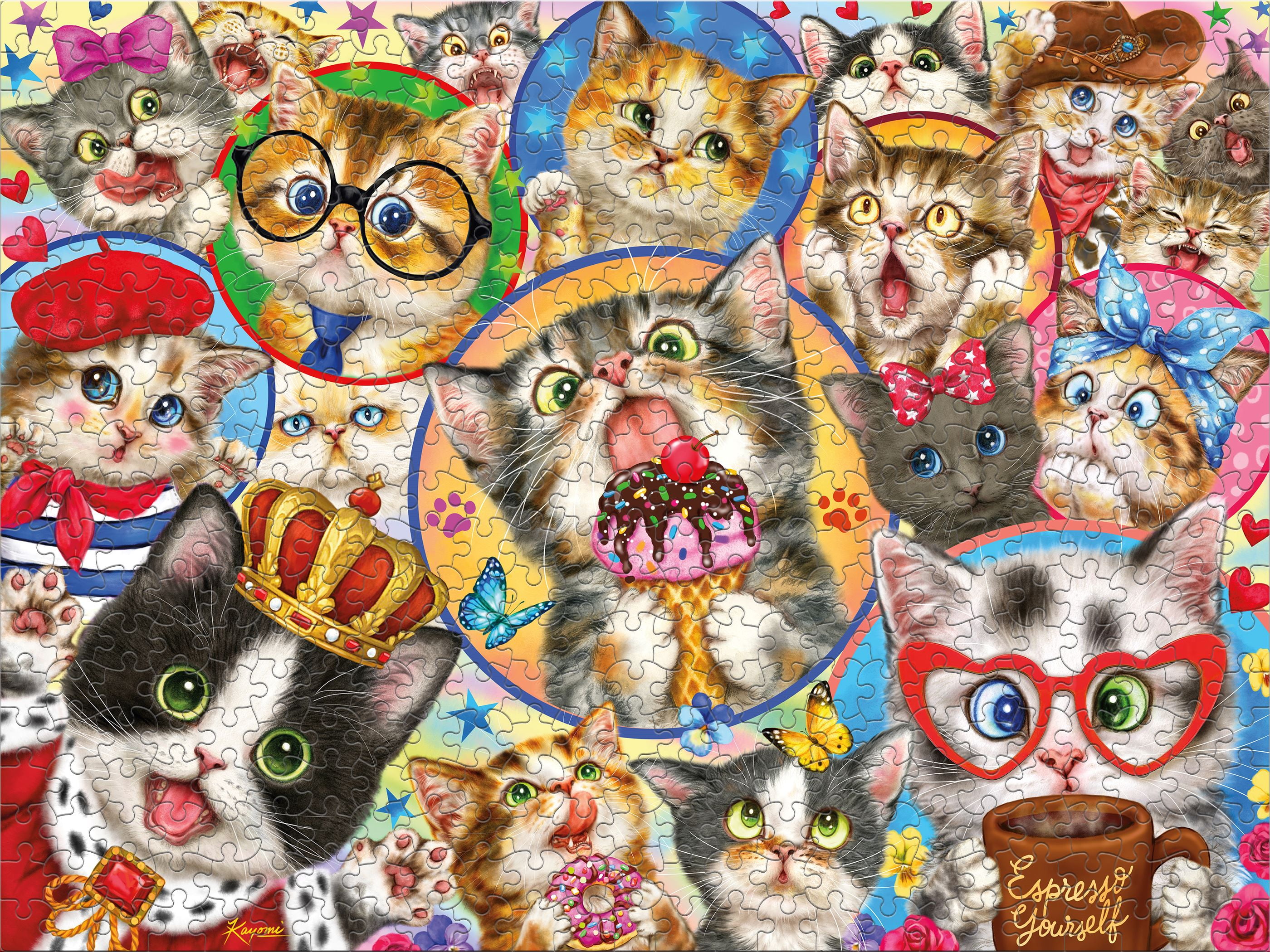 Ceaco Character Cats (Kayomi Harai) 500 Piece Interlocking Jigsaw Puzzle