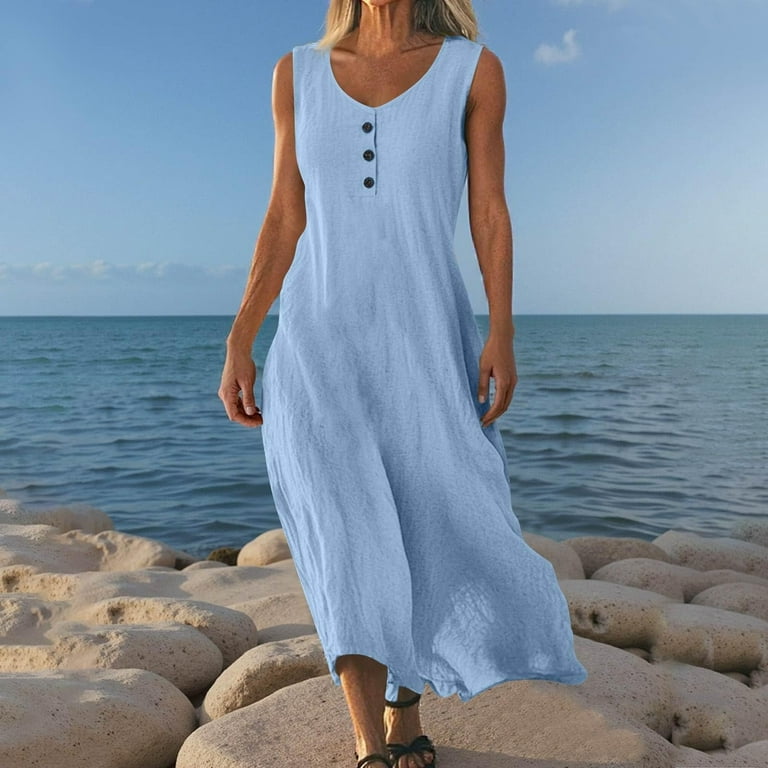blue jumper dress womens Paisley Denim Jumper Dress Dark / X-Large main image 1