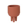 thumbnail image 1 of Three Legged Tabletop Plant Pot, with Line Texture Ceramics Flower Pot, for Room Balcony Garden Office Plants Container, 1 of 5