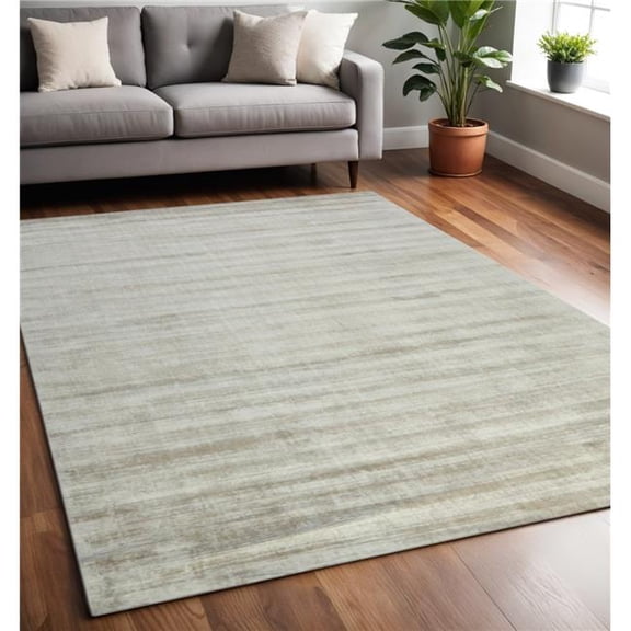 HomeRoots 570232 5 x 8 ft. Ivory & Gray Abstract Hand Woven Rectangle Area Rug
