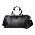 thumbnail image 1 of Bolsa de viaje de piel sintética para adultos, bolsa deportiva para gimnasio, para hacer ejercicio, fitness, entrenamiento en el gimnasio negro, 1 of 8