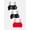 Red Hot/White/Black Hue/White, variant on Women's Spaghetti Strap Cotton Sports Bra, 5-Pack, Style 9036