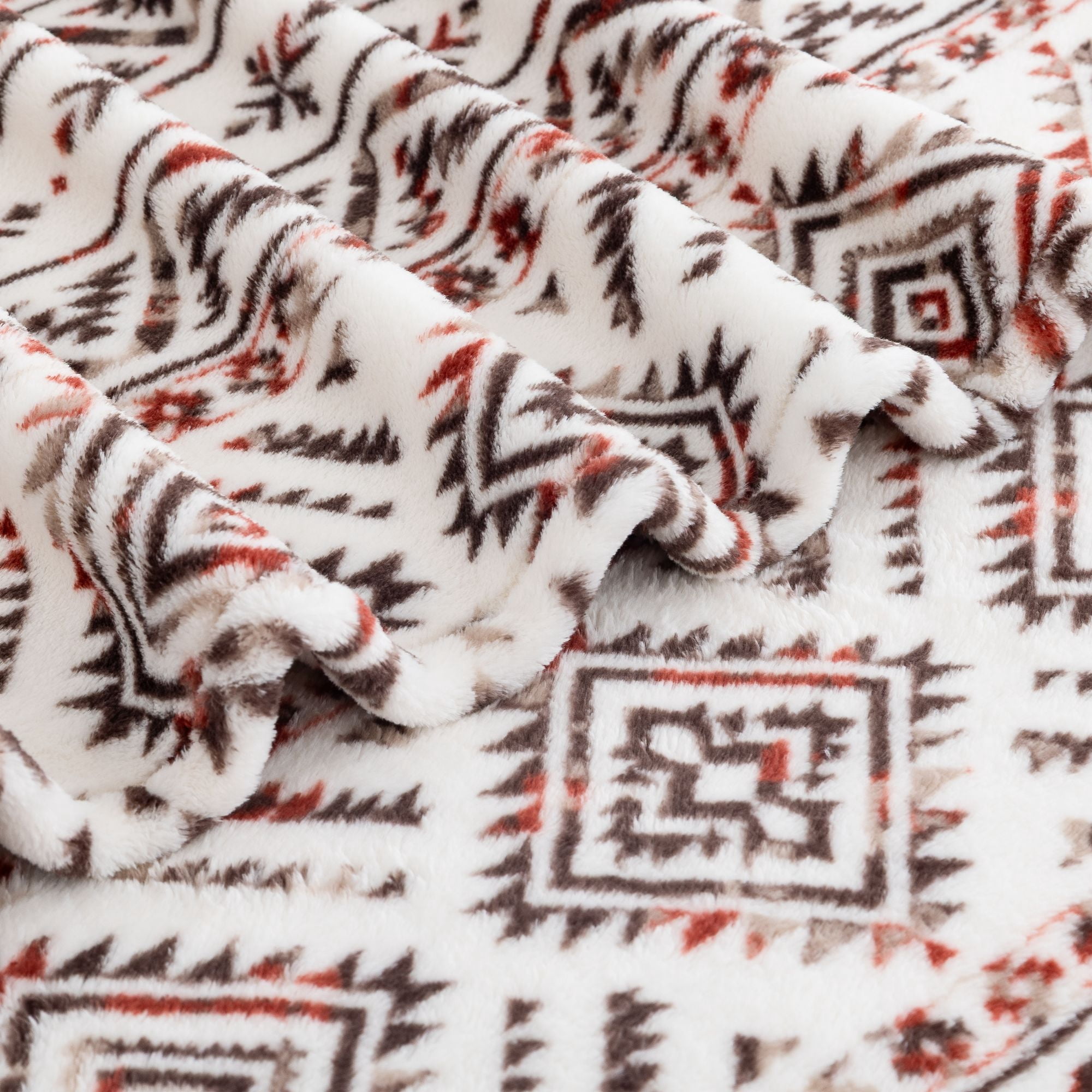 Berkshire Life Print Cozy Luxe Plush Bed Blanket Toci Aztec King Size
