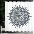 thumbnail image 4 of Ambesonne Occult Shower Curtain, Traditional Mandala Art, 69"Wx84"L, Grey White, 4 of 5