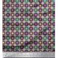 thumbnail image 1 of Soimoi Rayon Fabric Floral Mandala Printed Fabric 1 Yard 56 Inch Wide, 1 of 3