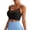 Black, variant on Women'S Hollow Fishnet Patchwork Sports Bra - Adjustable Strap Wireless Padded Athletic Camisole Bras Blue XXL(XXL)