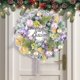 thumbnail image 5 of Puntoco Corona navideña con bolas y flores de plástico, guirnalda navideña para las vacaciones de invierno, decoración para la puerta de entrada de la casa, 5 of 6
