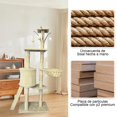 thumbnail image 3 of Árbol para Gatos, Torre de Actividades de Varios Niveles, Torre Árbol Rascador para Gatos con Escaleras, Casa para Gatos, Juguete Colgante, Ahorro de Espacio para Gatos Activos Ideal (Gris), 3 of 7