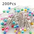 thumbnail image 1 of HLONK 200 pcs 200-Piece Multi-Color Pearl Head Pins with Box  Large Heads for Sewing and Crafts, 1 of 6