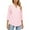 Pink, variant on SHTXOZHI Business Casual Blouses for Women 3/4 Sleeve V Neck Collared Tops Office Work Shirts