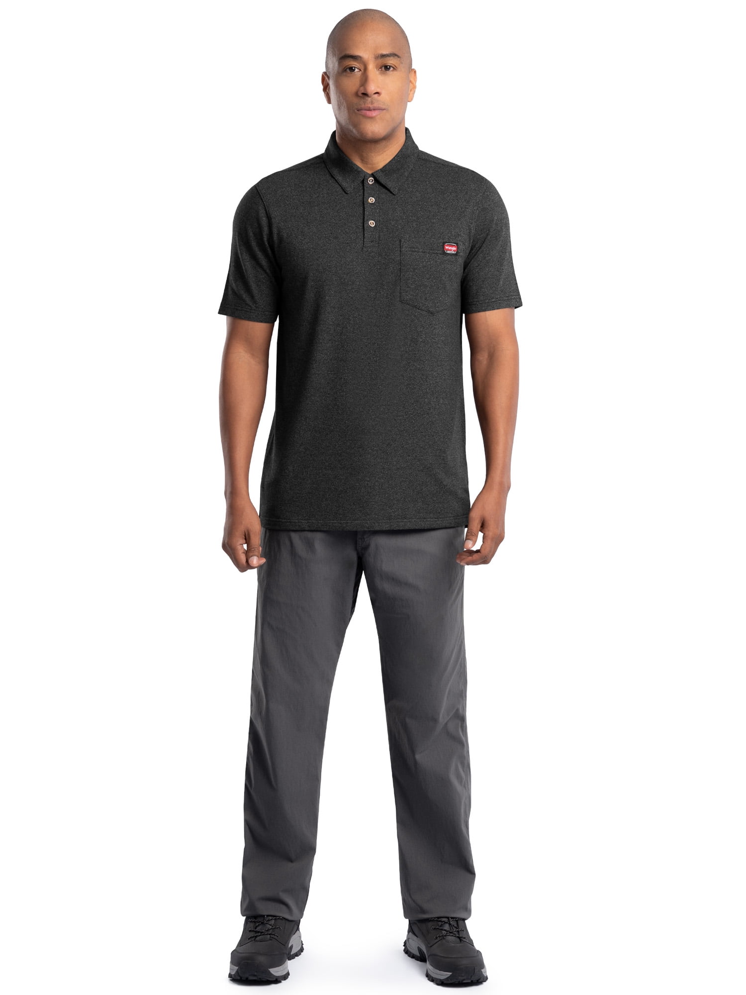 Wrangler Workwear Men's Performance Stretch Polo Short Sleeve Work Shirt, size S-3XL