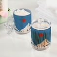 thumbnail image 2 of Yayeee 2 Pack Qtip Holder Bathroom Cotton Swab Canister with Lid Clear Dispenser Set, Snow Mountain, 2 of 6