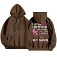 thumbnail image 1 of Cancer Awareness Ladies Long Sleeve Letter Print Hooded Pullover Sweatshirt for Everyday Comfort Support, 1 of 8