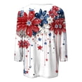 thumbnail image 5 of Womens Crewneck Patriotic Tshirts July 4th Festival 3/4 Sleeve Shirt Tops Casual Independence Day Pullover Tees White, 3XL, 5 of 7
