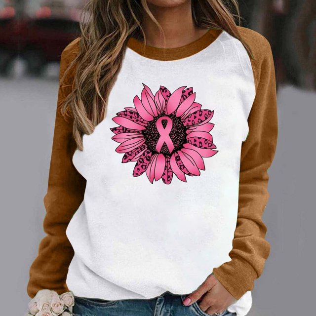 Qiopertar Mode Femmes Imprimé Col Rond Pull Manches Longues Blouse Confortable Chandail en Molleton Liquidation Livraison Gratuite à Moins de 5$ jusqu'à 90 % de Réduction