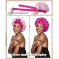 thumbnail image 2 of 2Pcs Satin Bonnet Silk Bonnet for Sleeping Silk Sleep Cap Double Layer Hair Bonnet with Elastic Tie Band for Curly Hair Night Cap, 2 of 7