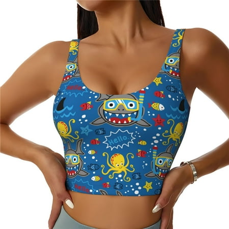 Sports Bras for Women - Animals1 Seamless Yoga Bra Workout Crop Top with Removable Pads