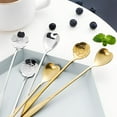 thumbnail image 5 of 6 Pieces Flower Shaped Heart Shaped Coffee Teaspoon - 7 Inch Stainless Steel Long Handle Stir Bar Spoon for Ice Cream - Silver, 5 of 6