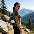 thumbnail image 6 of Geometric Hexagon Modern Black Blue Packable Drawstring Backpack, Lightweight Foldable Cinch Storage Bag for Gym Travel Shopping, 6 of 6
