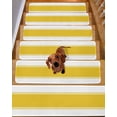 thumbnail image 2 of Yellow Stripes Stair Treads Non Slip for Steps 15 Pcs Reusable Adhesive Stair Runner Mats for Dogs Elders Carpet Treads Rugs for Staircase 8x30 In, 2 of 7