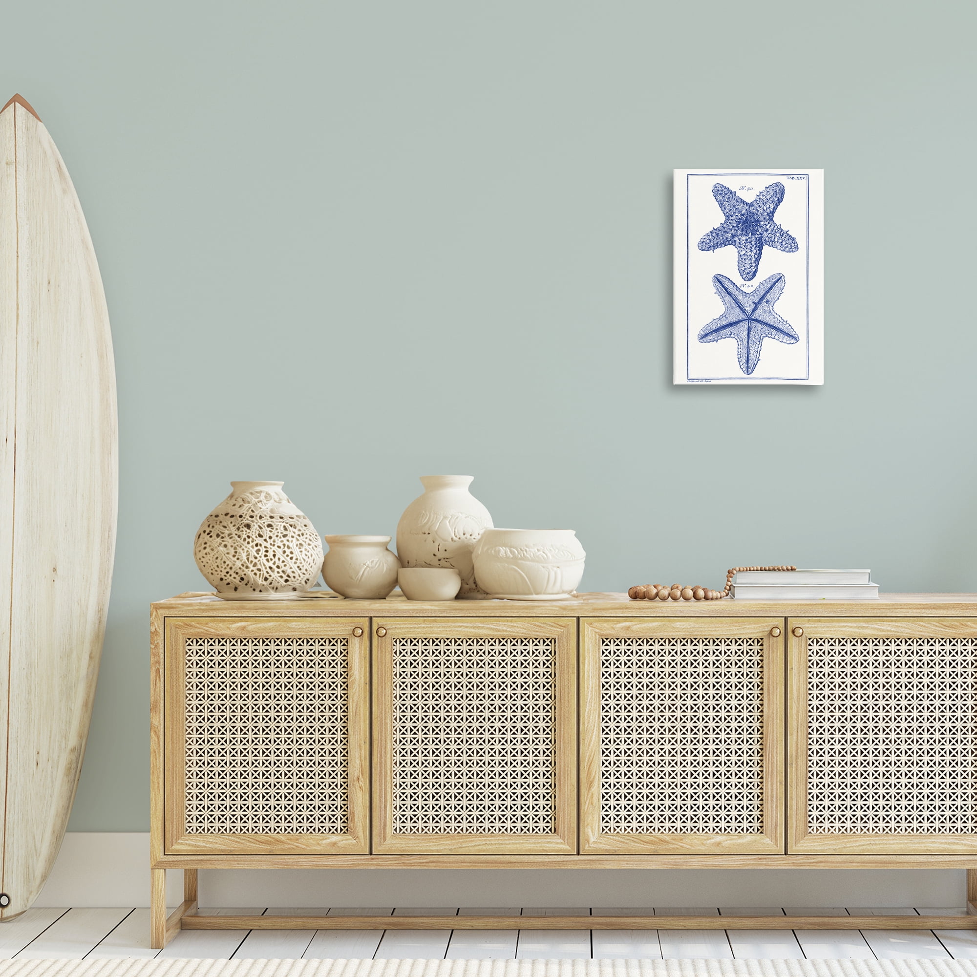 Stupell Industries Blue Starfish Studies Animals & Insects Painting Gallery Wrapped Canvas Art Print Wall Art, 16 x 24