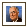 thumbnail image 1 of Tymim Faces WWII War Us President FDR Roosevelt 8X8 Inch Square Wooden Framed Wall Art Print Picture with Mount, 1 of 4