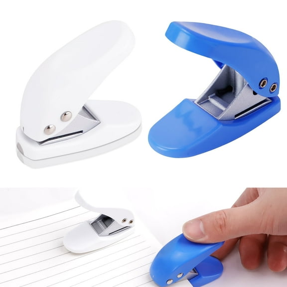 4PCS Mini Single Hole Paper Hole Punch, Handheld Portable Puncher,10 Sheets 10 Sheet Capacity, Random Color