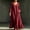 Wine, variant on QUNYINEY 3/4 Sleeve Casual Dresses for Women with Pockets Maxi Flowy A Line Dress Vacation Solid Loose Fit V Neck Dresses
