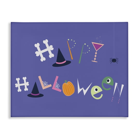 Stupell Industries Cottage Eclectic Happy Halloween Canvas Art, 20 x 16, by Sazerelli Designs
