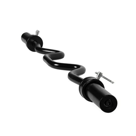 CAP Barbell Solid Steel 48 in. Olympic Super Curl Weight Bar, Black (Fits 2-Inch Weight Plates)