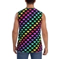 thumbnail image 4 of Fotbe Rainbow Hearts Men's Camiseta sin Mangas Estampada para Hombres, Playera Casual para Gimnasio, Entrenamiento, Playa-Large, 4 of 7