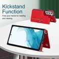 thumbnail image 5 of Crossbody Wallet Case for Samsung Galaxy S24 with RFID Blocking Card Slot Holder, Magnetic Flip Folio Purse Case, Premium PU Leather Zipper Handbag with Detachable Lanyard Strap, Red, 5 of 10