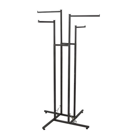 SSWBasics 4-Way Vintage Retail Clothing Rack | Straight Arm Clothing Display Rack | Boutique Clothing Rack for Elegant Clothes Presentation