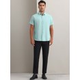 thumbnail image 2 of Unique Bargains Men's Short Sleeve Cotton Regular Fit Button Down Formal Shirt XXL Green, 2 of 5