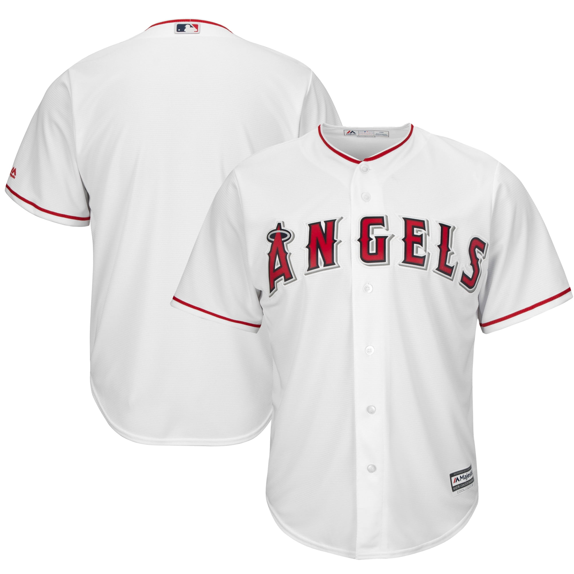 Los Angeles Angels Majestic Official Cool Base Jersey - White - Walmart ...