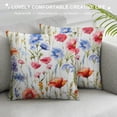 thumbnail image 3 of Nawypu  Flowers Throw Pillow Covers Super Soft Couch Pillow Covers Red Poppy Cushion Cases for Sofa Bed Living Room Home Decor, Watercolor Floral, 3 of 5