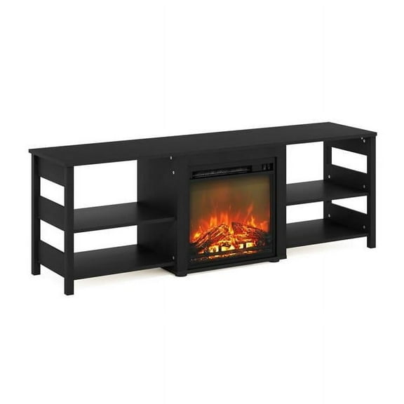 70 in. Classic TV Stand with Fireplace, Americano